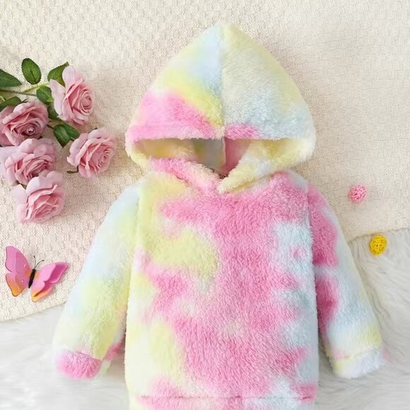 Other - NWOT Kid's Fuzzy Fleece Tie-dye Hoodie 1-2 yrs old
